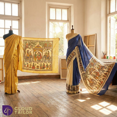 Custom Blouse for Madhubani Saree by CloudTailor