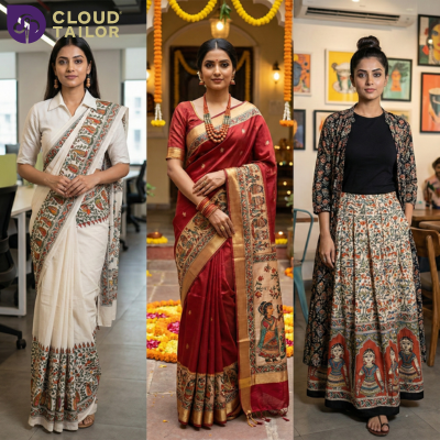 Madhubani Saree styling by CloudTailor, featuring office, festive, and fusion