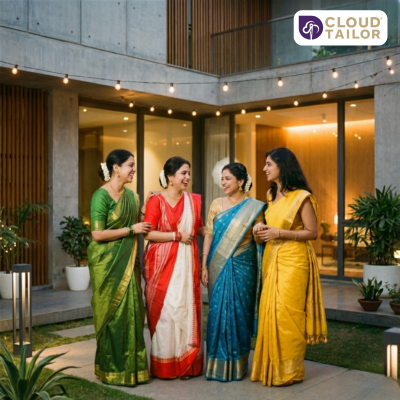 Festive wear silk saree look for elegant occasions