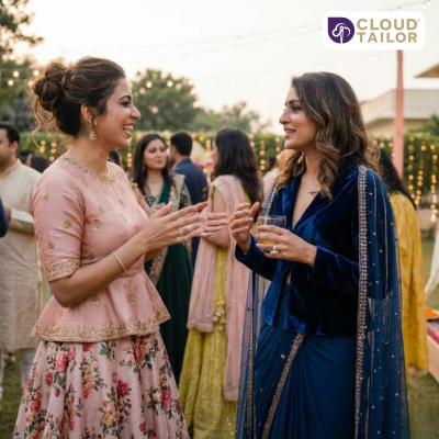 Traditional saree styling highlighting chic blouse designs and blouse neck designs.